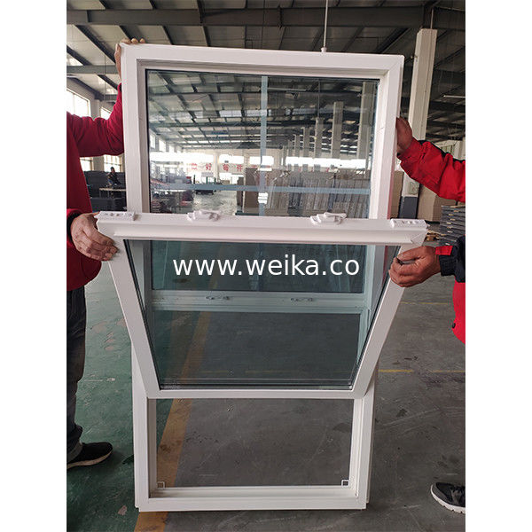Tamanho personalizado UPVC vidro de baixo E vinil de janela suspensa única desempenho duradouro