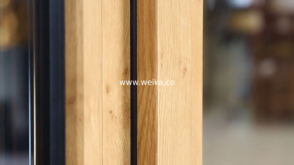 ODM Casement Alumínio inclinação e virar janelas cor Woodgrain