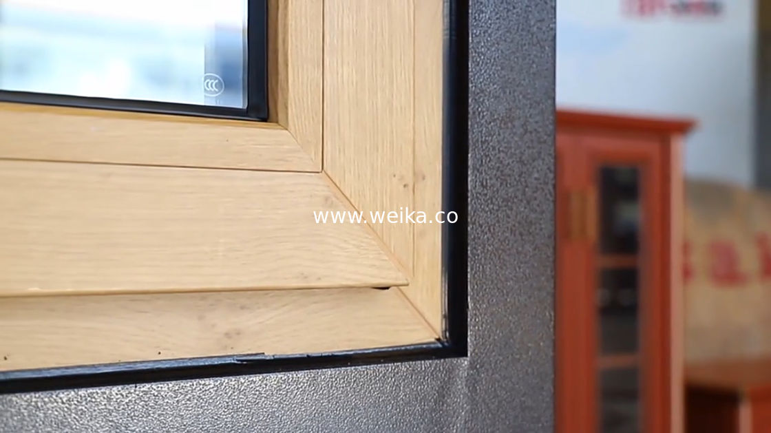 ODM Casement Alumínio inclinação e virar janelas cor Woodgrain