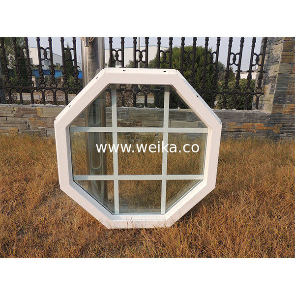 Janela de vidro fixa de vinil UPVC octogonal de perfil de 75 mm