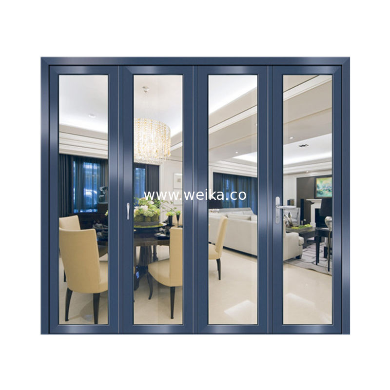 Porta de vidro dobrável UPVC PVC 3 painéis Porta de vidro dobrável Bi Revestimento por eletroforese