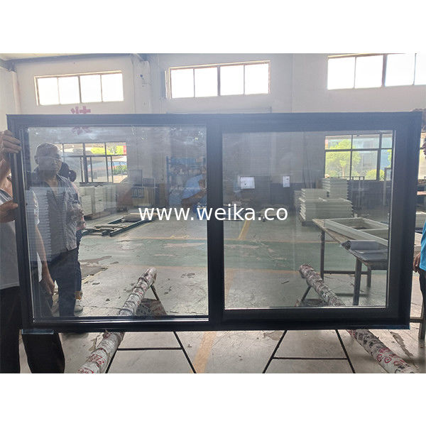Resistente ao mofo enorme preto UPVC vidro de janela deslizante para decoração de casa