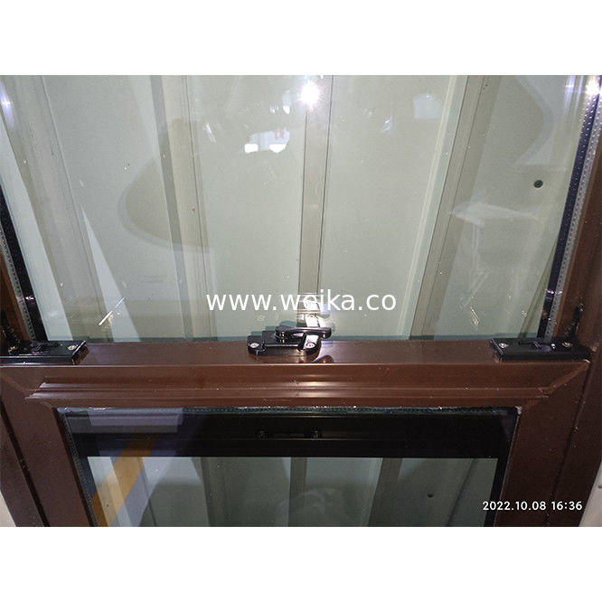 Crescent Lock Top Fixed Sash Single Hang Windows UPVC Painel inferior de vidro Low-E