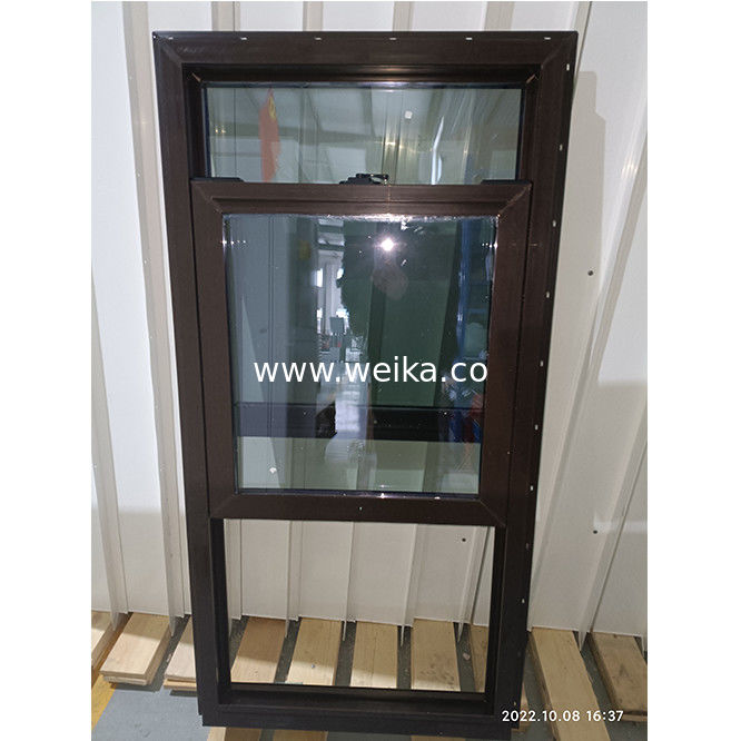 Crescent Lock Top Fixed Sash Single Hang Windows UPVC Painel inferior de vidro Low-E