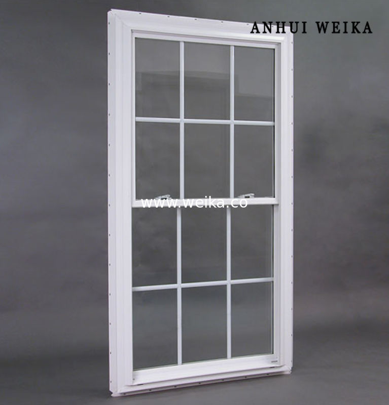 Fácil manutenção e design de grade de PVC Vinyl PVC Upvc plástico UPVC Double Hang Window