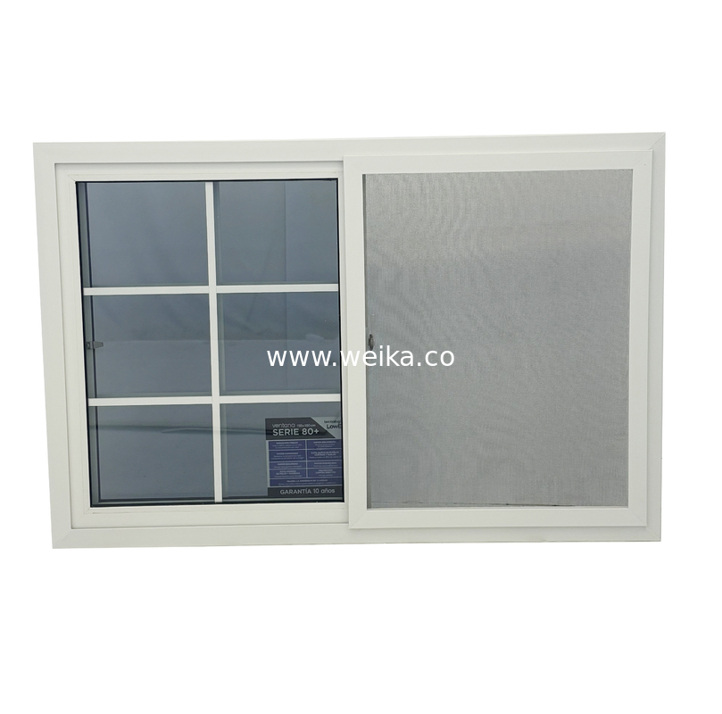 14 Anos de Experiência em Produção Elegante Janela Dupla de UPVC de 80mm com Design de Canal de Drenagem
