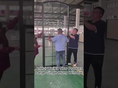 Janela única pendurada de PVC curva grande com grelha de vidro