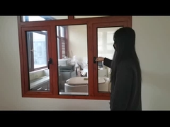 Alumínio Double Swing Interior Casement Janela Porta Madeira Olhar