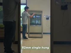 Cores Ventilação de vidro Abricot UPVC Janela suspensa única Desenho deslizante vertical