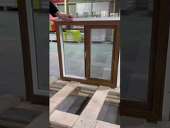 American PVC Sliding Windows Custom Madeira Grão Interior Branco Exterior Dimensões ajustáveis